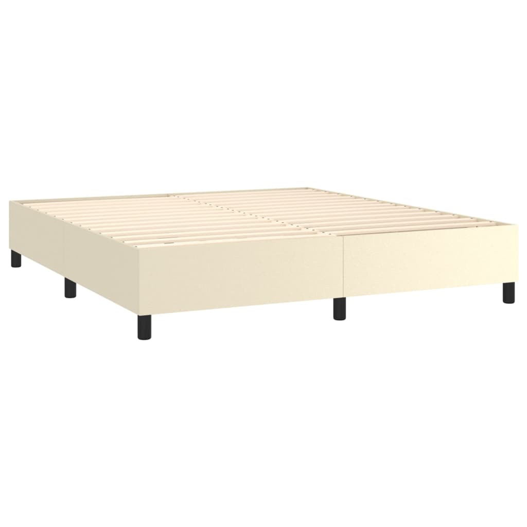 Krevet s oprugama i madracem krem 180x200 cm od umjetne kože