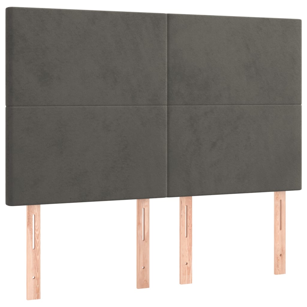 Krevet s oprugama i madracem tamnosivi 140x200 cm baršunasti