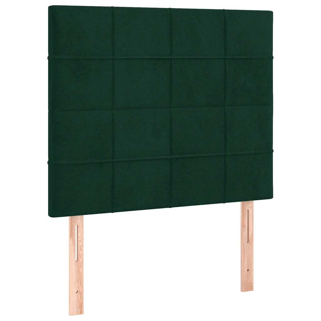 Krevet s oprugama i madracem tamnozeleni 140x200 cm baršunasti