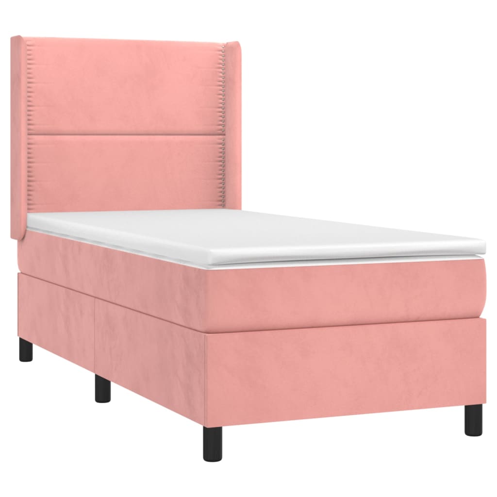 Box spring krevet s madracem ružičasti 80 x 200 cm baršunasti