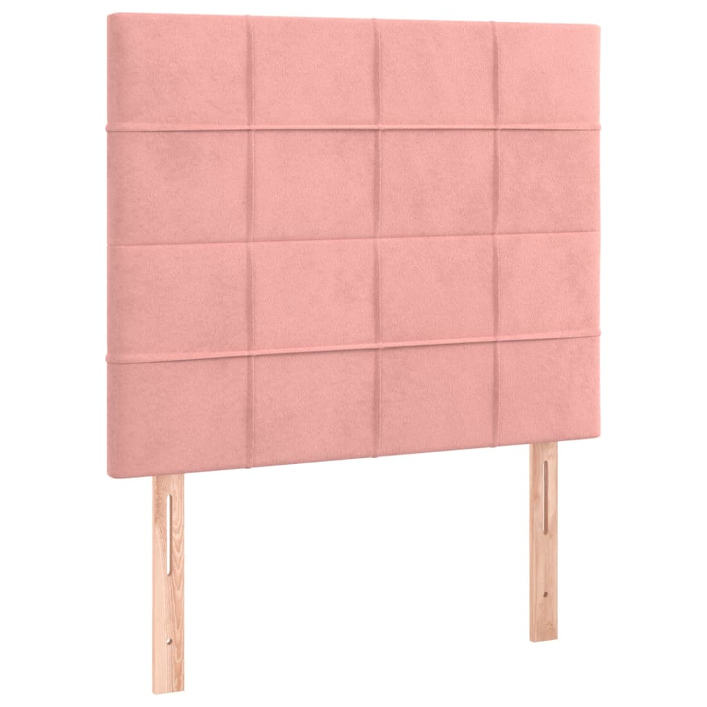 Box spring krevet s madracem ružičasti 90x200 cm baršunasti