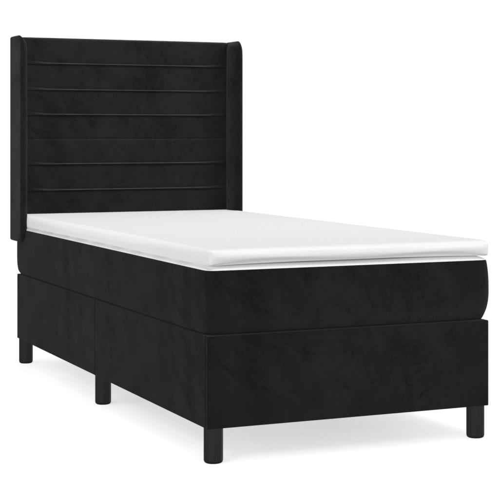 Box spring krevet s madracem crni 90x190 cm baršunasti