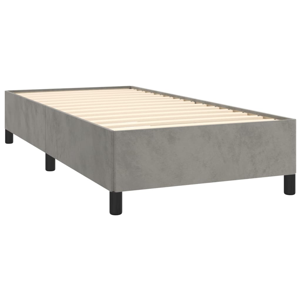 Box spring krevet s madracem svjetlosivi 100x200 cm baršunasti