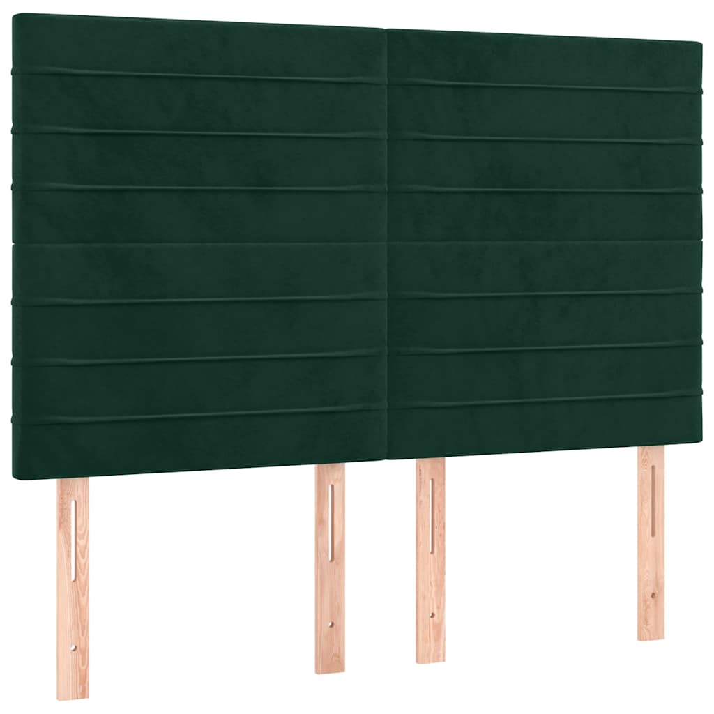 Krevet s oprugama i madracem tamnozeleni 140x190 cm baršunasti
