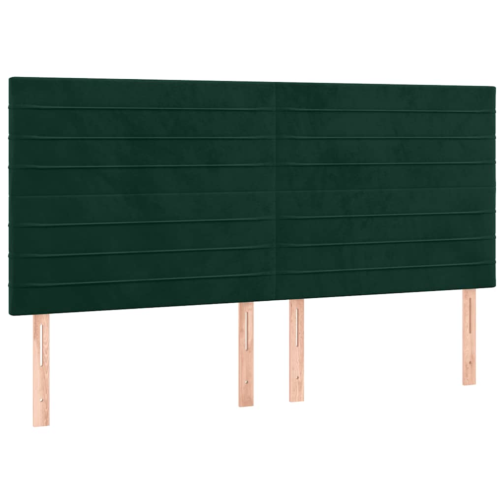 Krevet s oprugama i madracem tamnozeleni 160x200 cm baršunasti