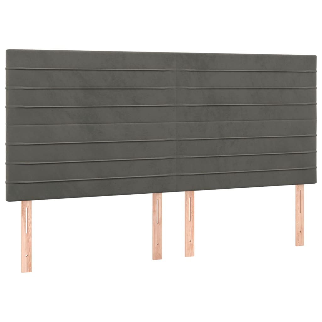 Krevet s oprugama i madracem tamnosivi 180x200 cm baršunasti