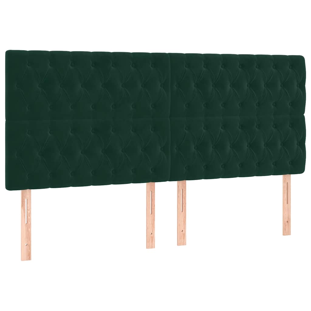 Krevet s oprugama i madracem tamnozeleni 200x200 cm baršunasti
