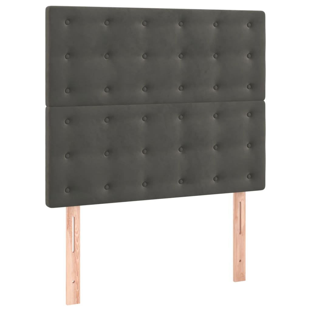 Box spring krevet s madracem tamnosivi 90x190 cm baršunasti