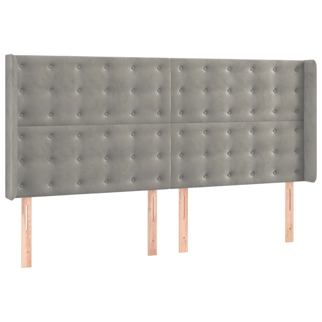 Krevet s oprugama i madracem svjetlosivi 160x200 cm baršunasti