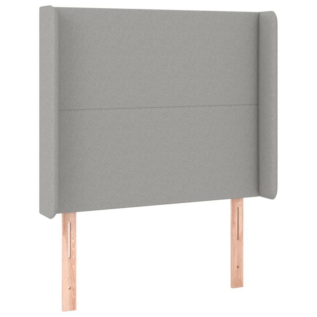 Krevet box spring s madracem LED svjetlosivi 90x200 cm tkanina