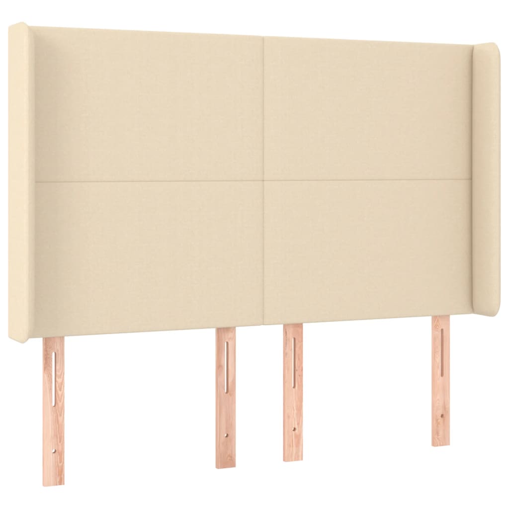 Krevet box spring s madracem LED krem 140x190 cm od tkanine