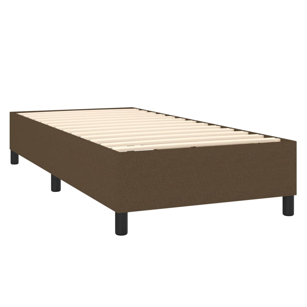 Krevet box spring s madracem LED tamnosmeđi 90x190 cm tkanina