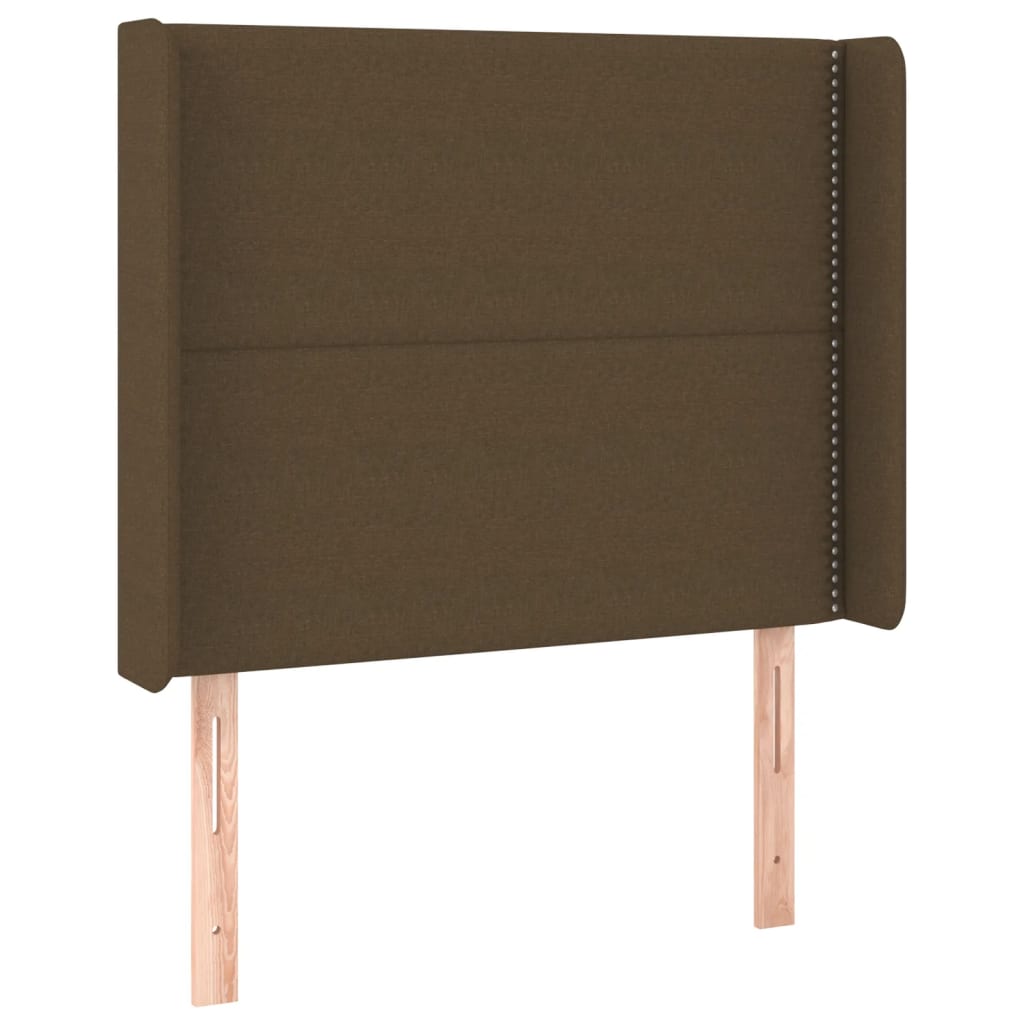 Krevet box spring s madracem LED tamnosmeđi 90x190 cm tkanina