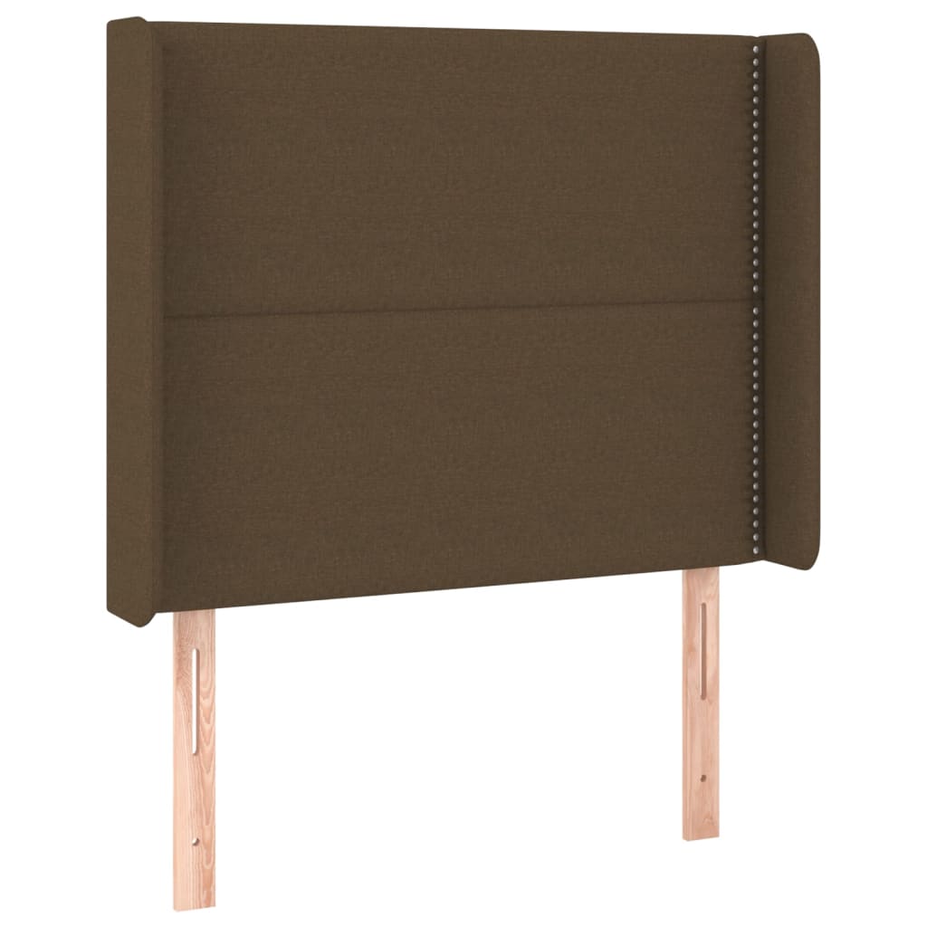 Krevet box spring s madracem LED tamnosmeđi 90x200 cm tkanina