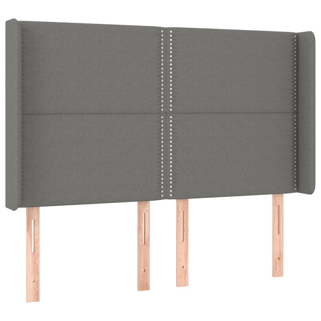 Krevet box spring s madracem LED tamnosivi 140x190 cm tkanina