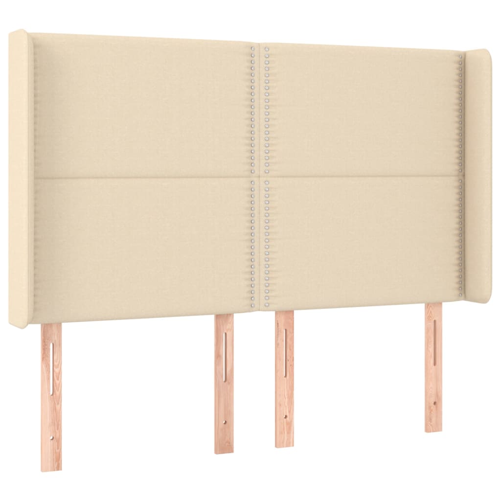 Krevet box spring s madracem LED krem 140x190 cm od tkanine