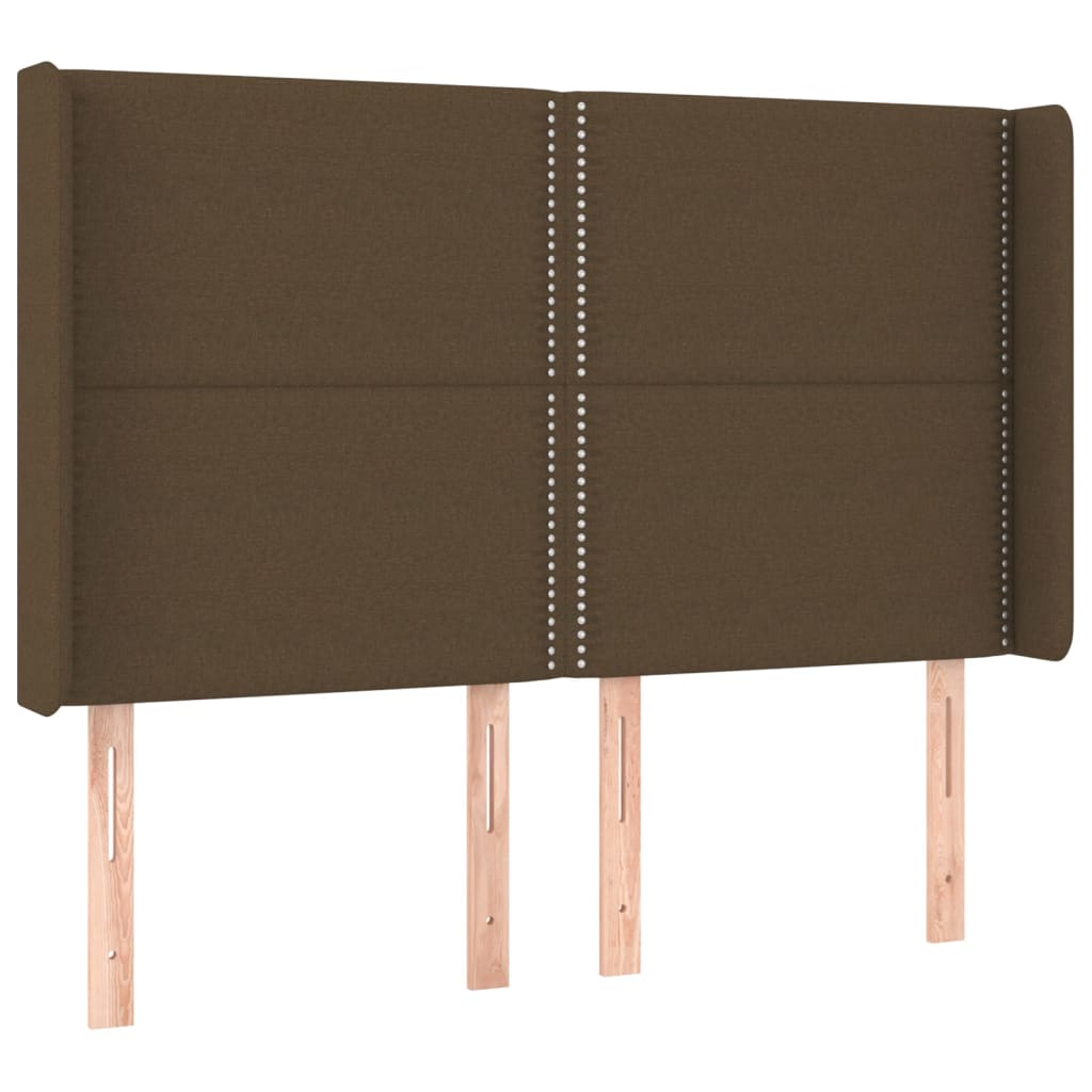 Krevet box spring s madracem LED tamnosmeđi 140x200 cm tkanina