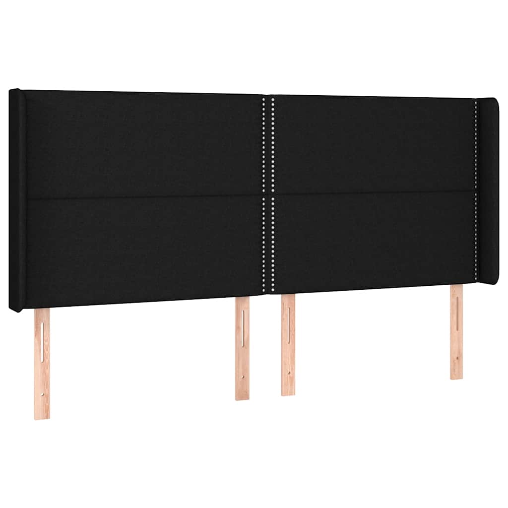 Krevet box spring s madracem LED crni 180x200 cm od tkanine
