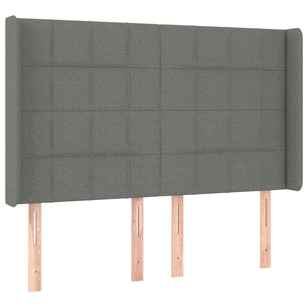 Krevet box spring s madracem LED tamnosivi 140x200 cm tkanina
