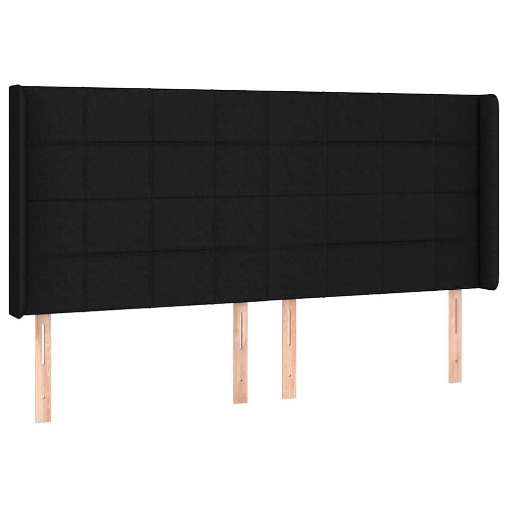 Krevet box spring s madracem LED crni 180x200 cm od tkanine