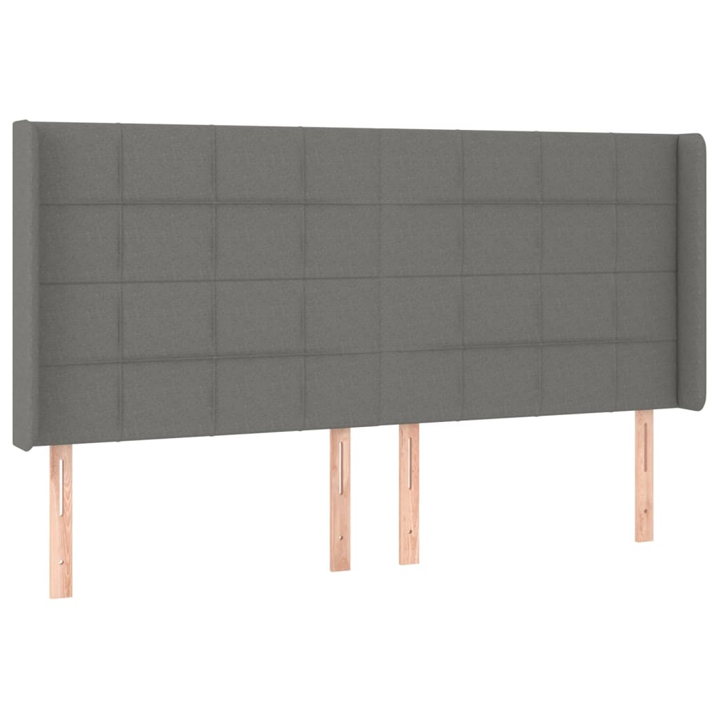Krevet box spring s madracem LED tamnosivi 200x200 cm tkanina