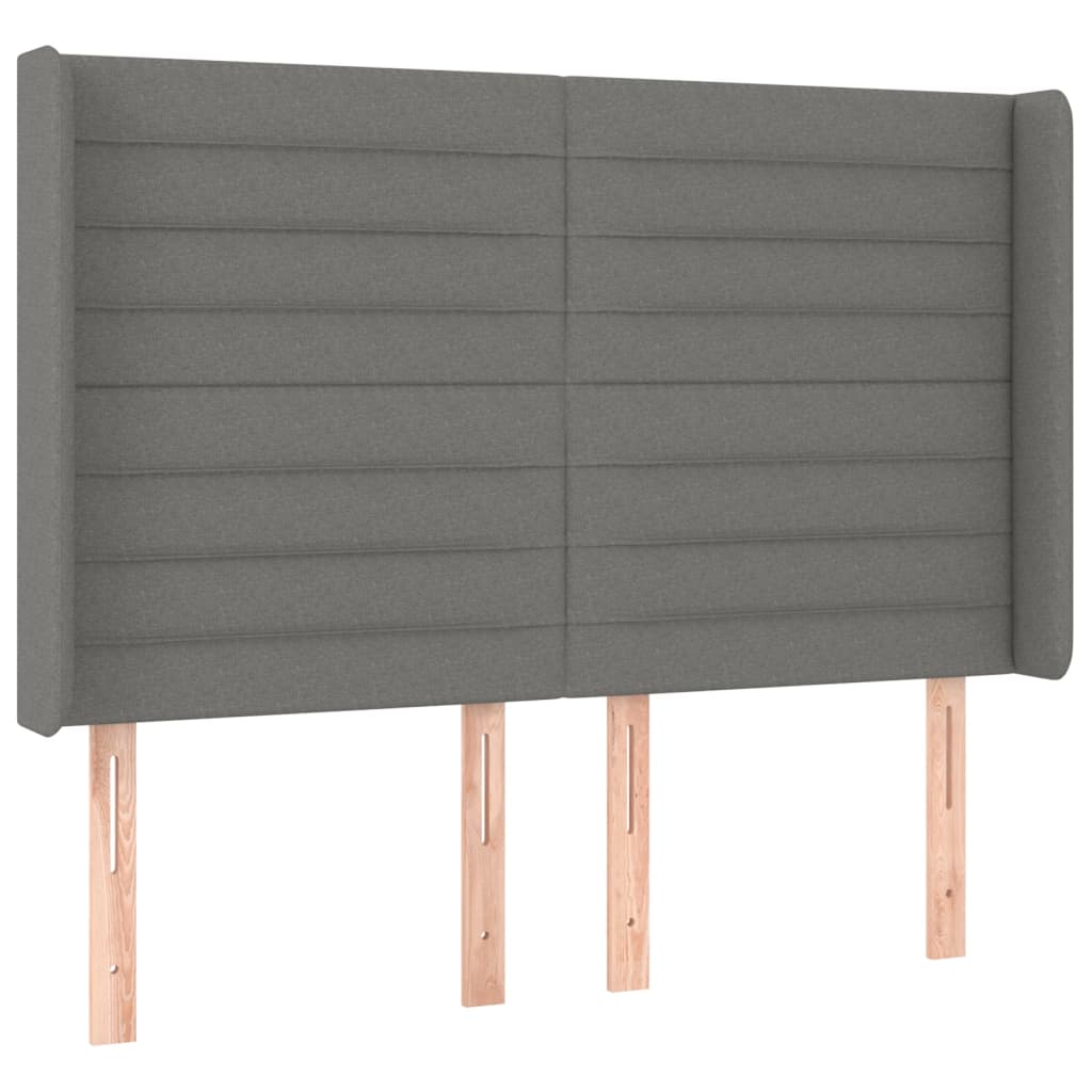 Krevet box spring s madracem LED tamnosivi 140x190 cm tkanina