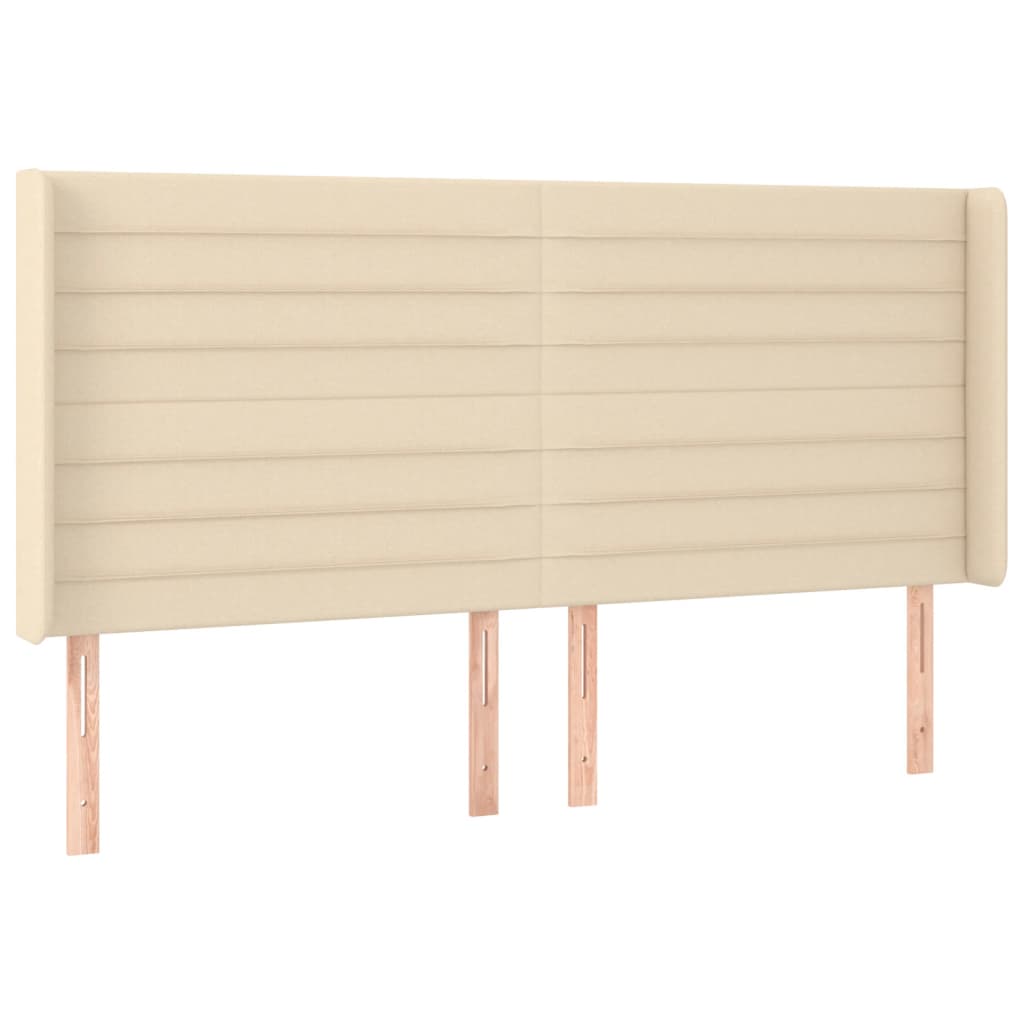 Krevet box spring s madracem LED krem 180x200 cm od tkanine