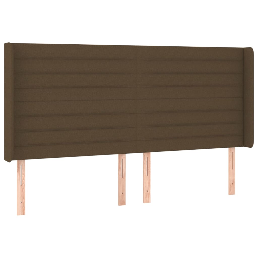 Krevet box spring s madracem LED tamnosmeđi 200x200 cm tkanina