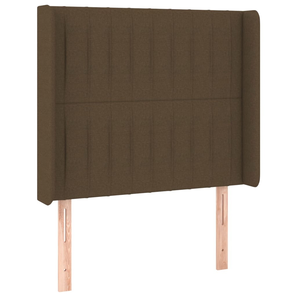 Krevet box spring s madracem LED tamnosmeđi 90x200 cm tkanina