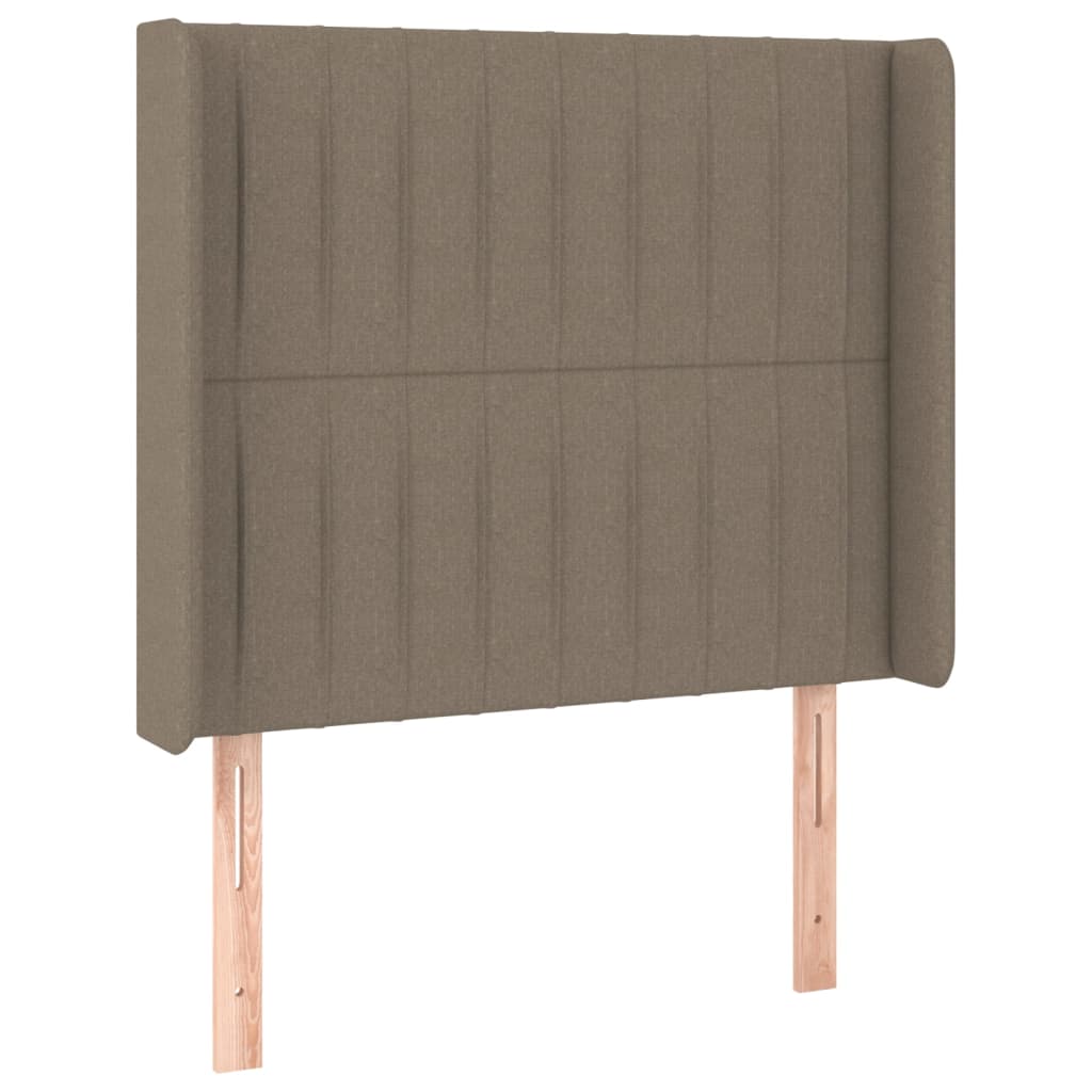 Krevet box spring s madracem LED smeđesivi 100x200 cm tkanina