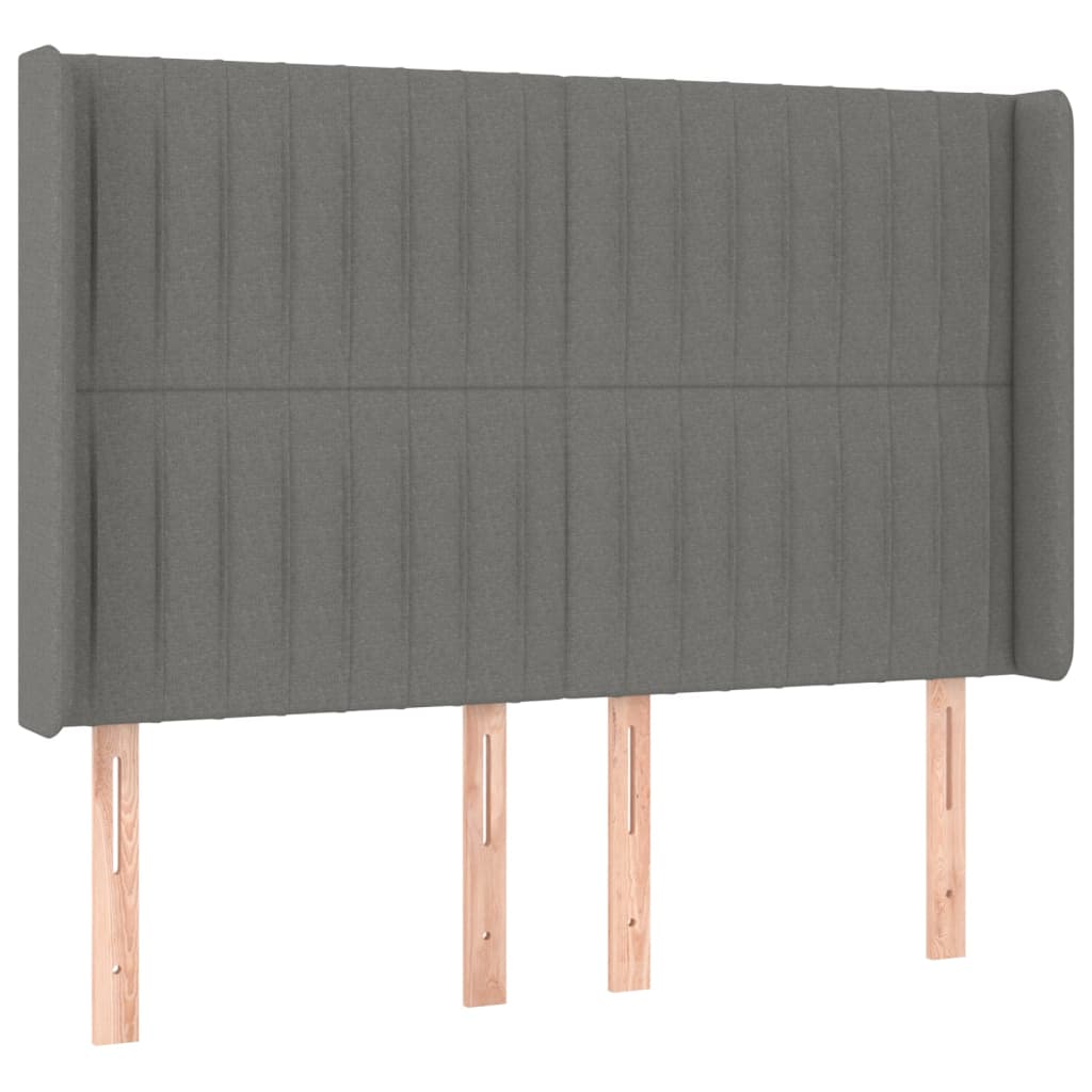 Krevet box spring s madracem LED tamnosivi 140x190 cm tkanina