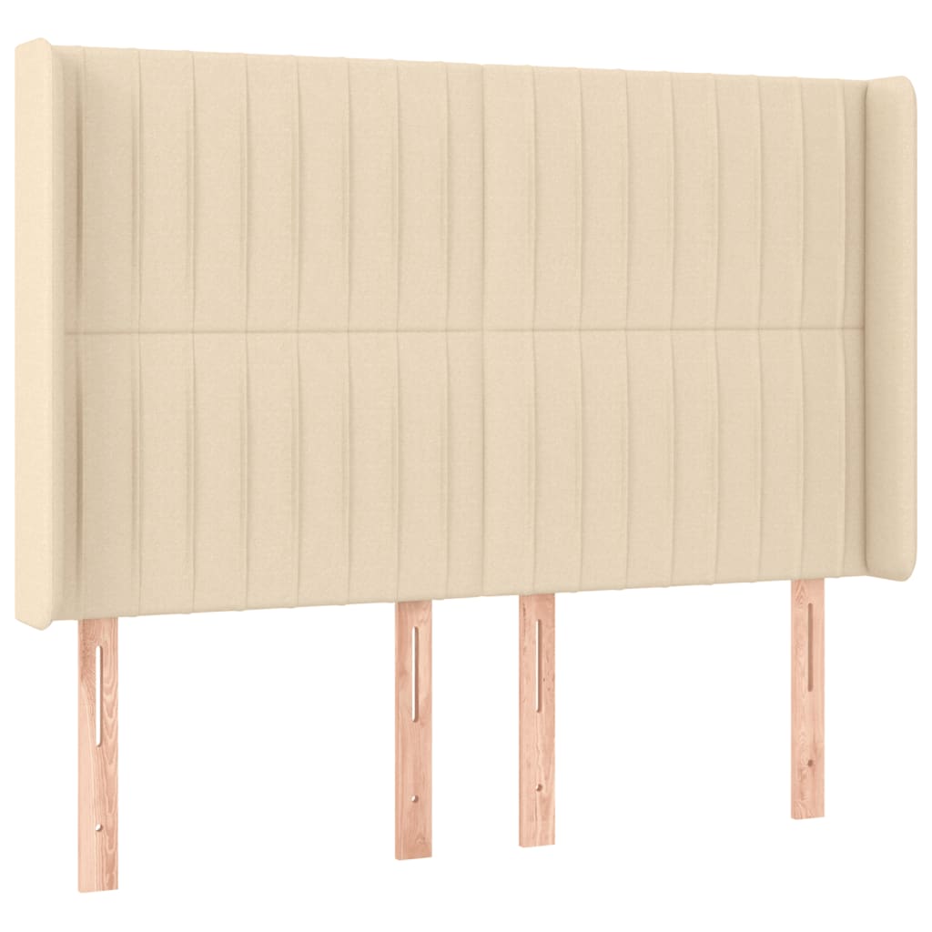 Krevet box spring s madracem LED krem 140x200 cm od tkanine