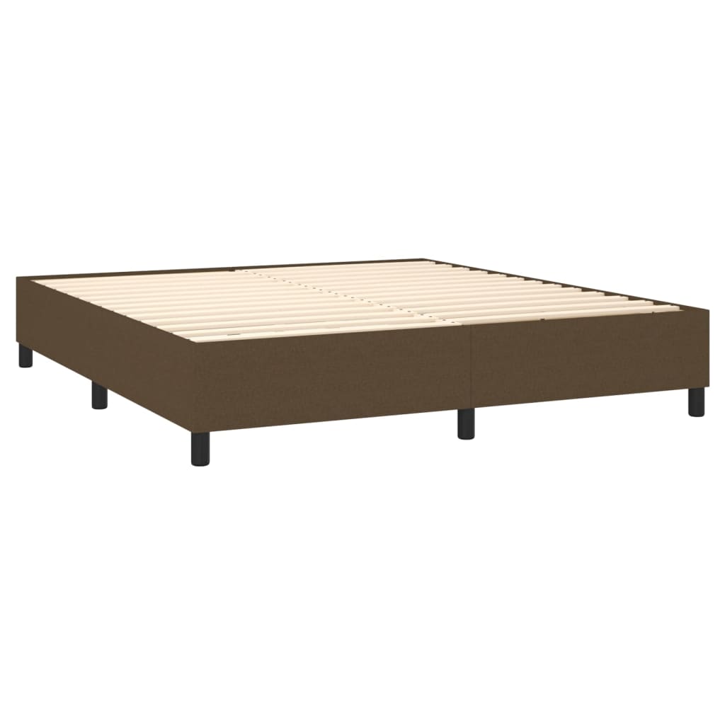 Krevet box spring s madracem LED tamnosmeđi 160x200 cm tkanina
