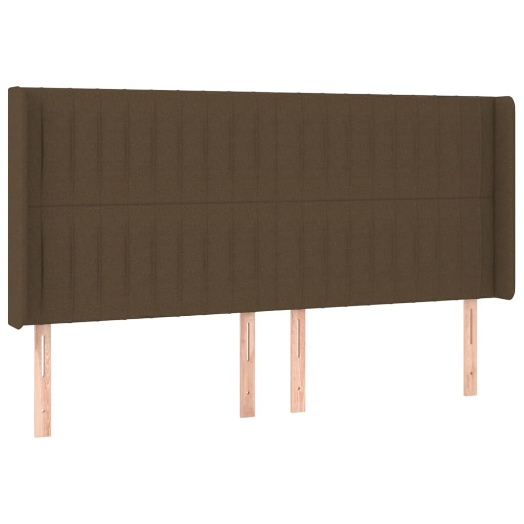 Krevet box spring s madracem LED tamnosmeđi 180x200 cm tkanina