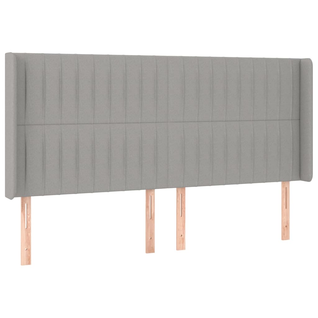 Krevet box spring s madracem LED svjetlosivi 200x200 cm tkanina