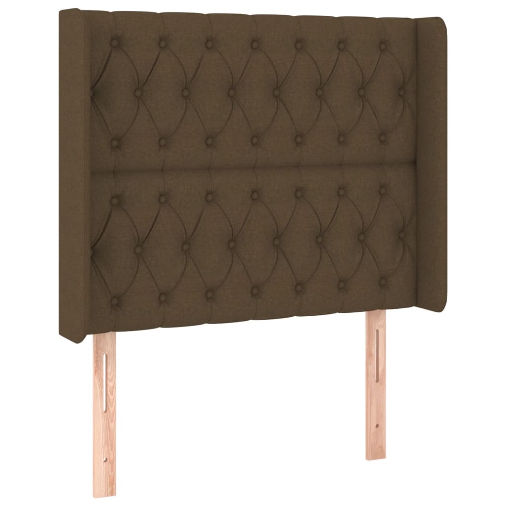 Krevet box spring s madracem LED tamnosmeđi 90x190 cm tkanina