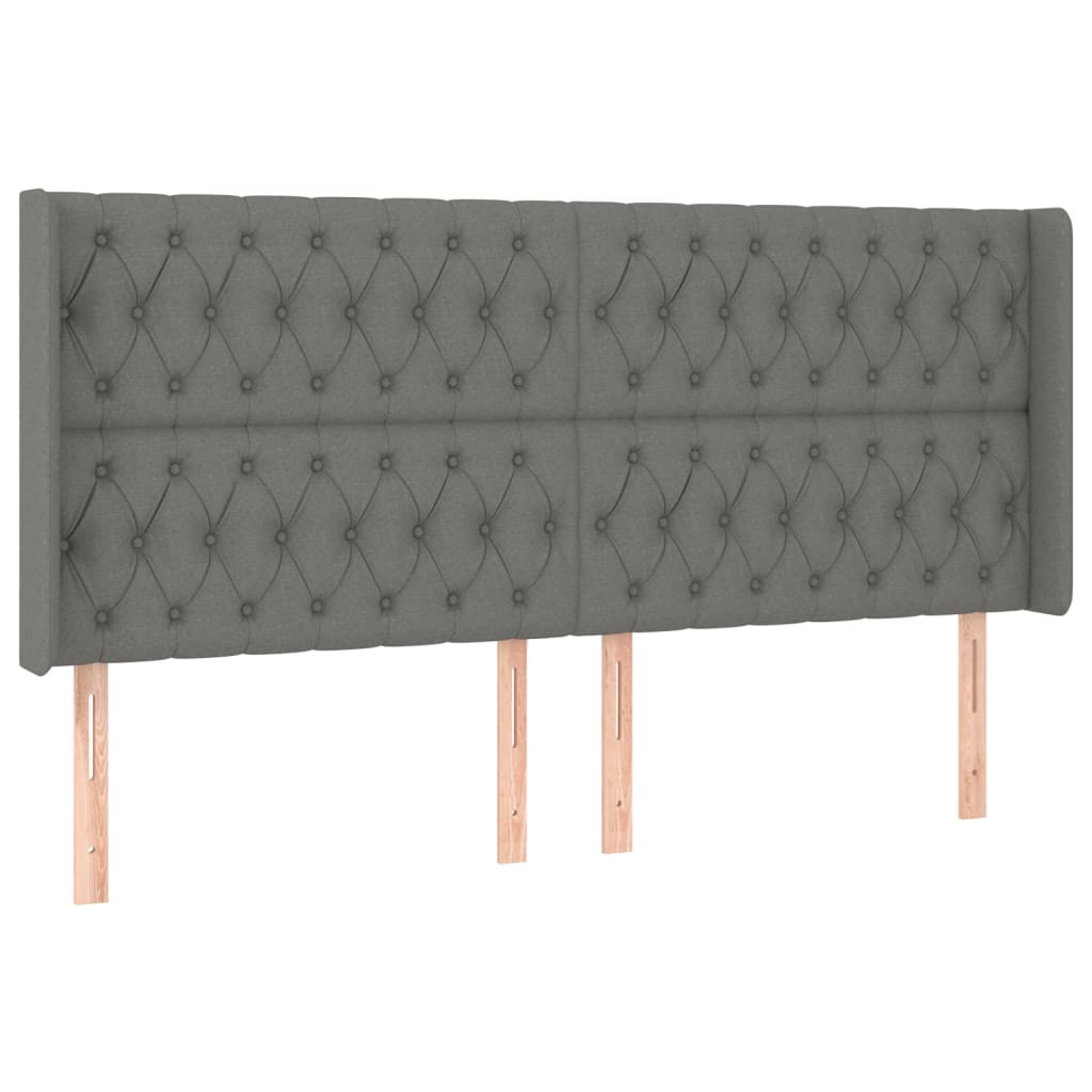 Krevet box spring s madracem LED tamnosivi 180x200 cm tkanina