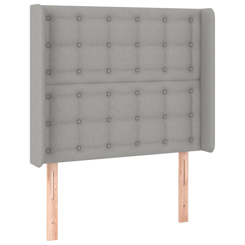 Krevet box spring s madracem LED svjetlosivi 80x200 cm tkanina