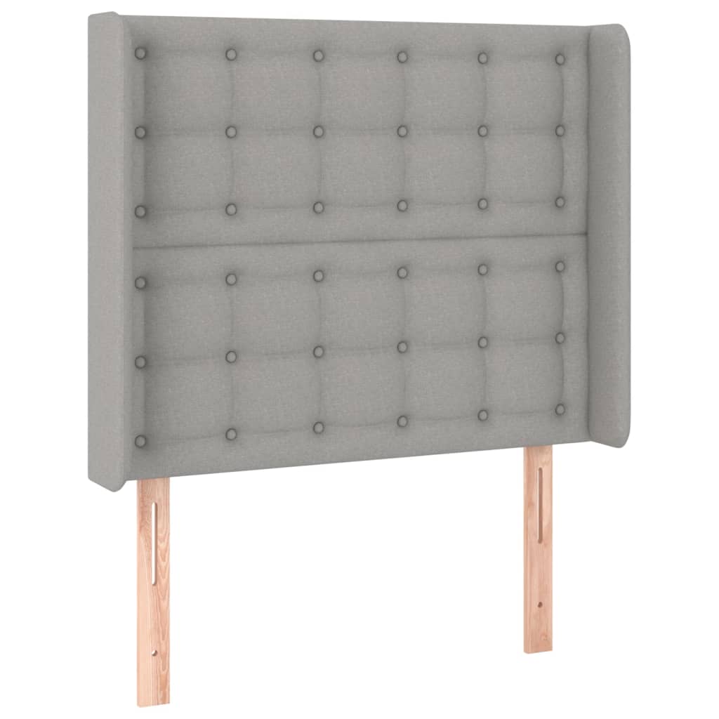 Krevet box spring s madracem LED svjetlosivi 90x190 cm tkanina