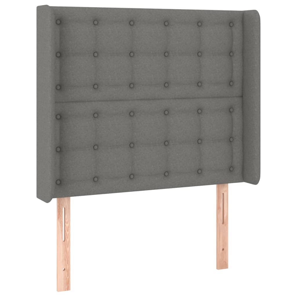 Krevet box spring s madracem LED tamnosivi 90x190 cm tkanina