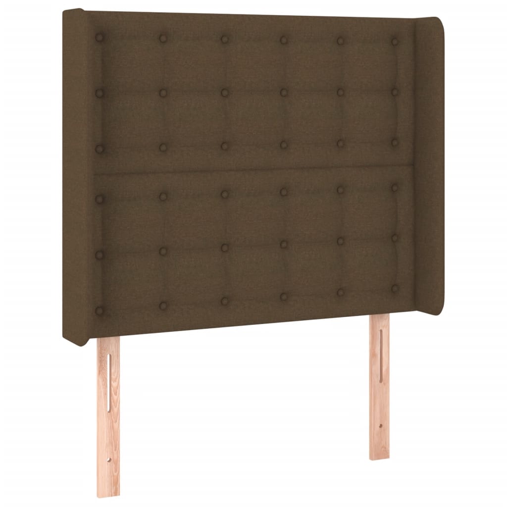 Krevet box spring s madracem LED tamnosmeđi 90x200 cm tkanina