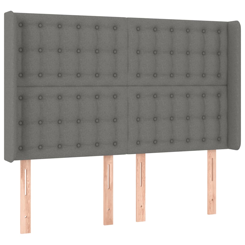 Krevet box spring s madracem LED tamnosivi 140x200 cm tkanina