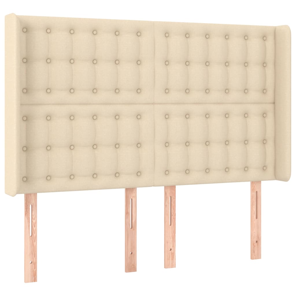 Krevet box spring s madracem LED krem 140x200 cm od tkanine
