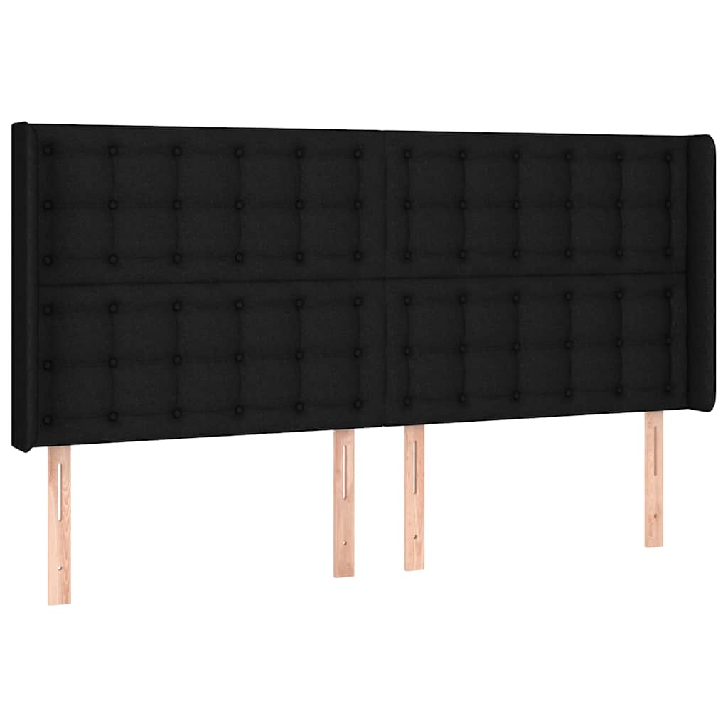 Krevet box spring s madracem LED crni 160x200 cm od tkanine