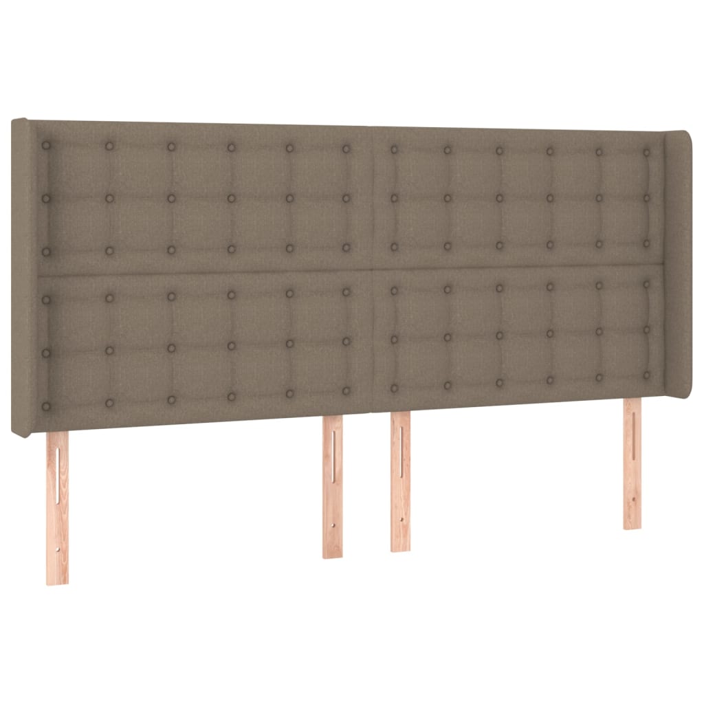 Krevet box spring s madracem LED smeđesivi 160x200 cm tkanina