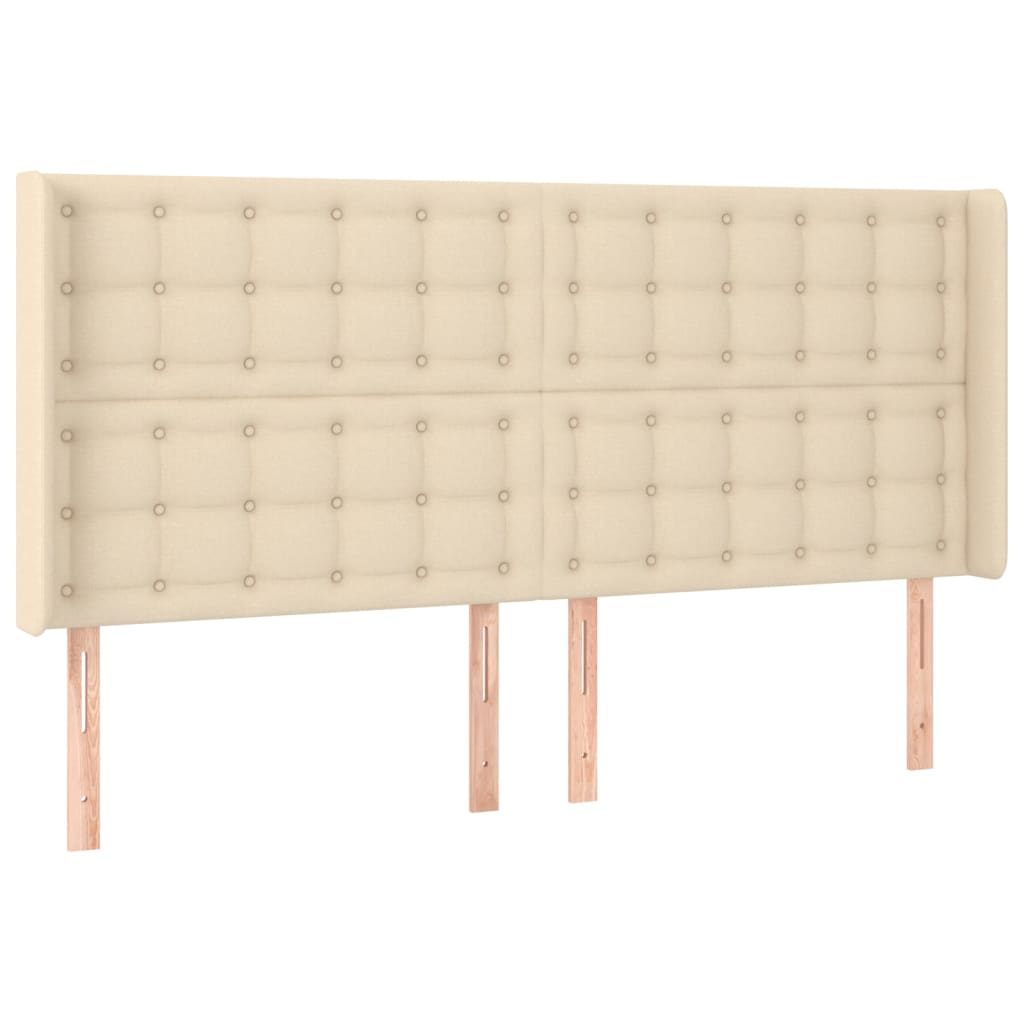 Krevet box spring s madracem LED krem 180x200 cm od tkanine