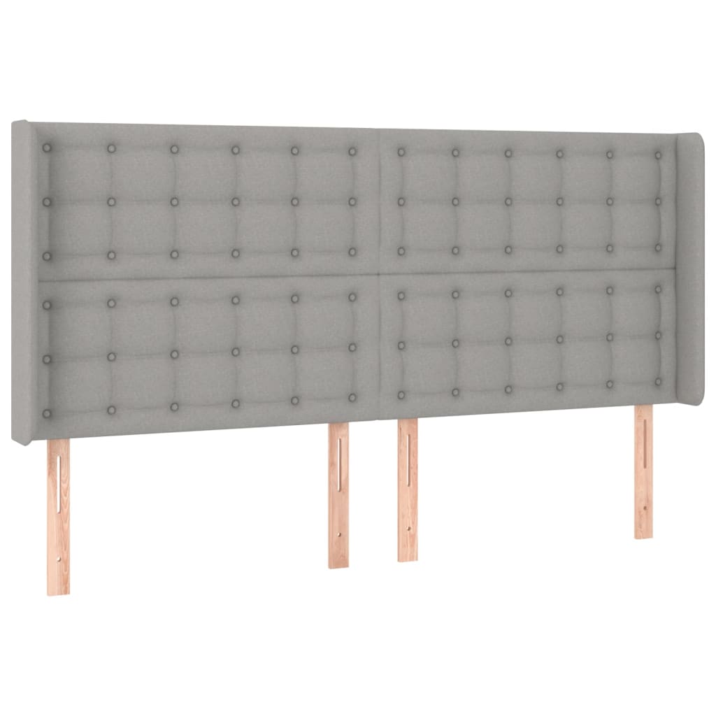 Krevet box spring s madracem LED svjetlosivi 200x200 cm tkanina