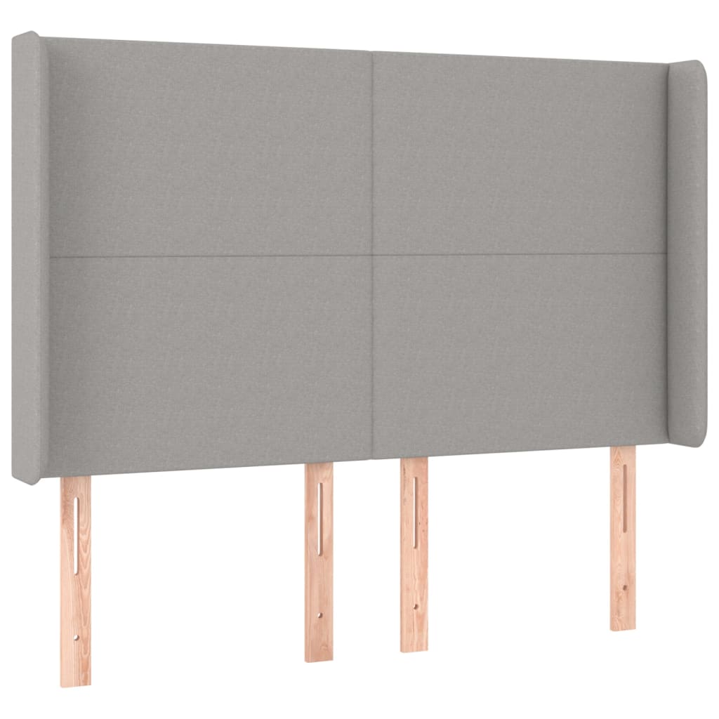Krevet box spring s madracem LED svjetlosivi 140x200 cm tkanina
