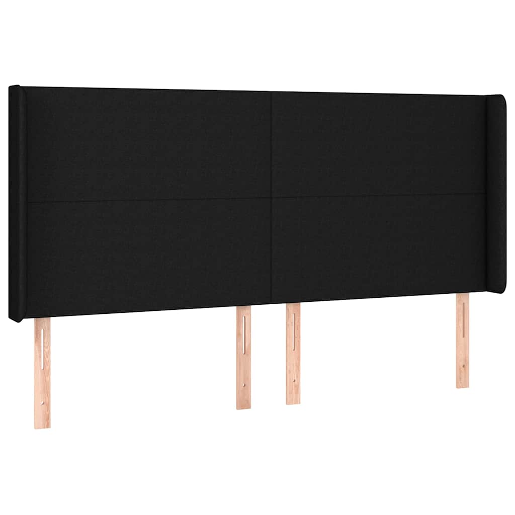 Krevet box spring s madracem LED crni 180x200 cm od tkanine