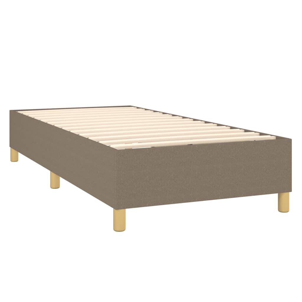 Krevet box spring s madracem LED tamnosmeđi 90x200 cm tkanina
